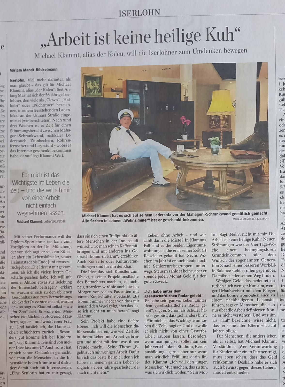 IKZ vom 25.05.22  :  Arbeit ist keine heilige Kuh