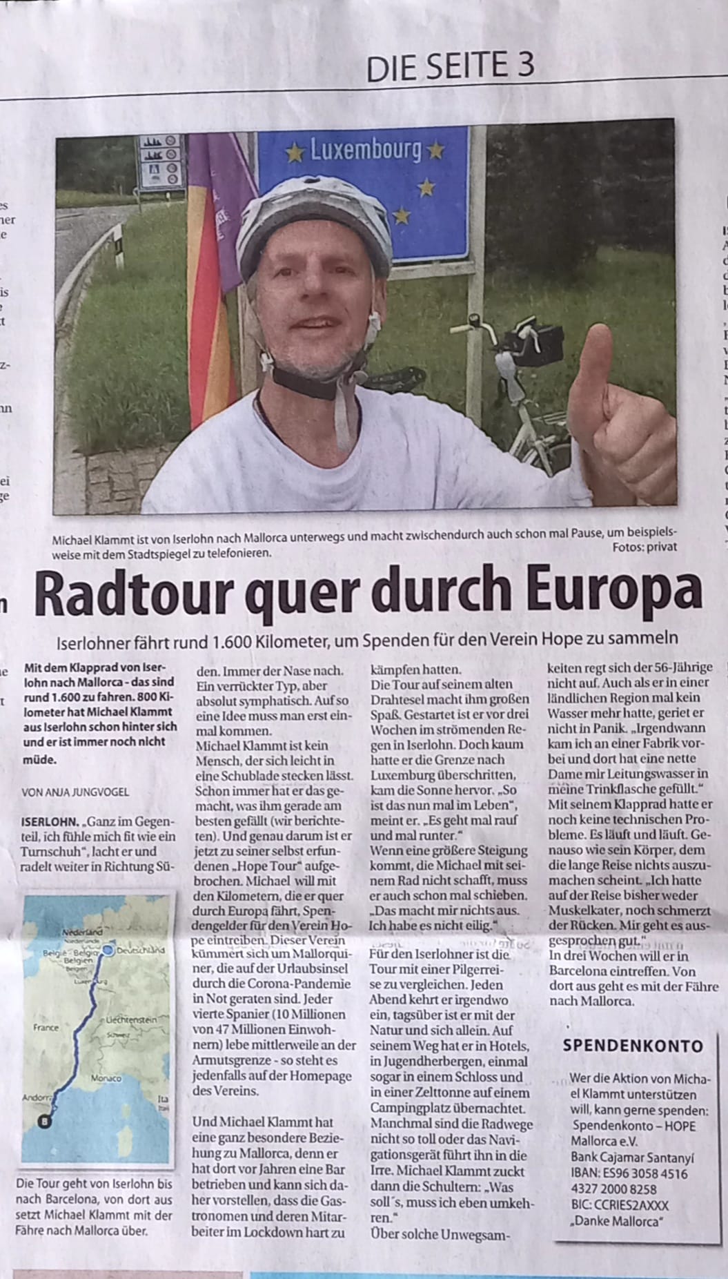Radtour quer durch Europa